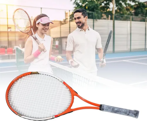 Miniatura 5 de Raqueta de tenis de 27 pulgadas, raqueta recreativa de nailon de aleación de aluminio con bolsa de raqueta, para principiantes, jugadores Red