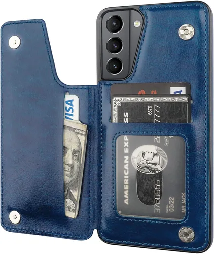 Miniatura 8 de ONETOP - Funda tipo cartera compatible con Samsung Galaxy S21 con soporte para tarjetas, funda de piel sintética con ranuras para tarjetas, doble