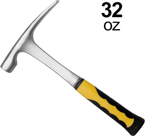 Miniatura 2 de KEILEOHO Paquete de 2 martillos de ladrillo forjado de 32 onzas, martillo de cabeza plana para geólogo, martillos de geólogo de acero, martillos