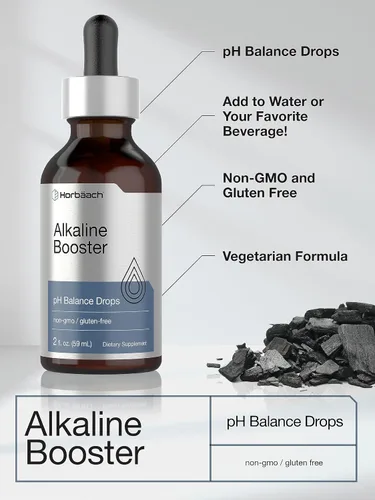 Miniatura 4 de Horbaach - Gotas de agua alcalinas 2 onzas líquidas Suplemento de equilibrio de pH Refuerzo con minerales Sin OMG y sin gluten