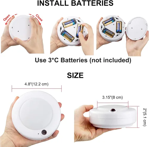 Miniatura 6 de BIGMONAT: lámpara LED de techo inalámbrica, luz de ducha RGB accionada a pilas con control remoto y temporizador, cambio de color, regulable