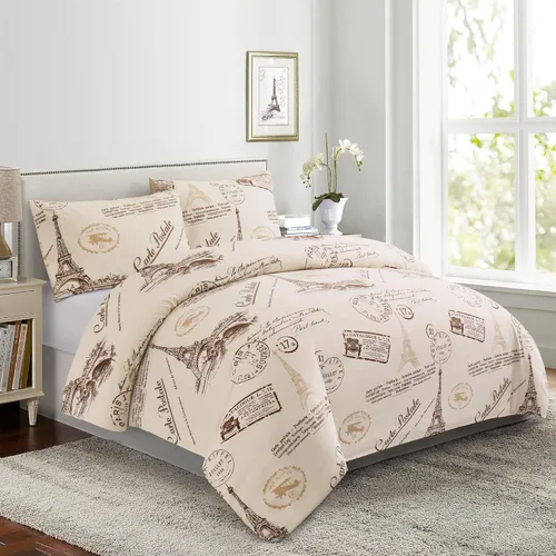 Miniatura 22 de Marina Decoration Juego de funda de edredón de 3 piezas con 2 fundas de almohada, con estampado floral de tinta azul, tamaño King Azul Inkwash Floral