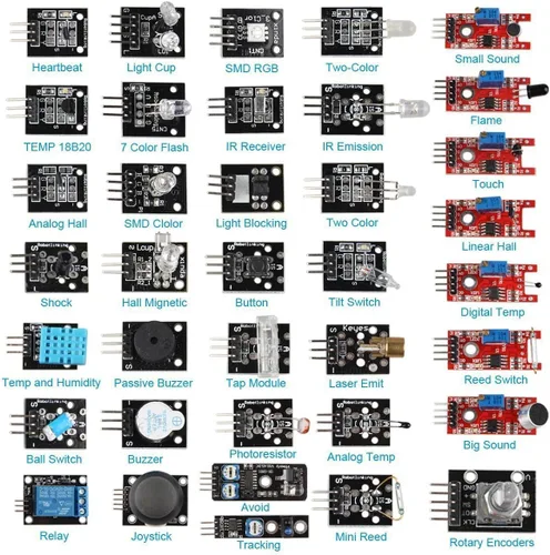 Miniatura 2 de HiLetgo Kit de surtido de 37 sensores para Arduino y Raspberry Pi - Kit de inicio para proyectos de robots 37 en 1