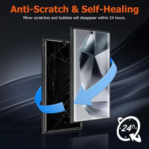 Miniatura 5 de LYWHL Paquete de 3 protectores de pantalla para Samsung Galaxy S24 Ultra, película de hidrogel de TPU flexible y duradera, protección de cobertura