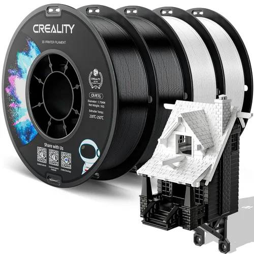 Miniatura 19 de Filamento PETG oficial para impresora 3D Creality de 0.069 in, 2.2 lbs, alta precisión, fuerte dureza, inodoro, mejor flujo, impresión 3D resistente