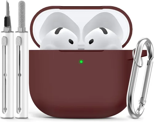 Miniatura 14 de Ljusmicker – Funda para AirPods 4 (2024) con cierre magnético en la tapa y juego de limpieza, funda protectora de silicona suave para Apple AirPods