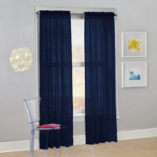 Miniatura 25 de Decotex - Juego de 2 cortinas transparentes de gasa para ventana. Rosa claro