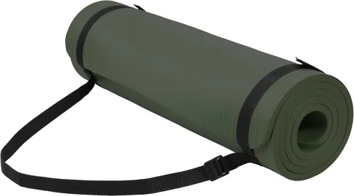 Miniatura 19 de Fitvids Tapete de yoga de 1/2 pulgada, extra grueso, de alta densidad, antidesgarros, con correa de transporte, adecuado para varios ejercicios