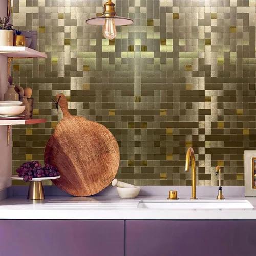Miniatura 5 de 10 hojas de azulejos en muro para cocina, azulejos autoadhesivos, para pegar en tocadores de baño, decoración de chimenea, mesa de lavandería