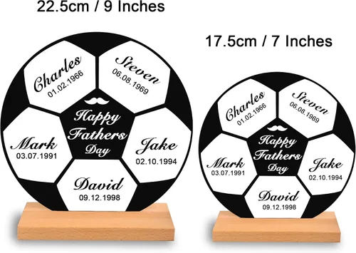 Miniatura 5 de Placa de fútbol con nombres personalizados para el día del padre, decoración acrílica, regalo para papá de hija/hijo, regalo del día del padre
