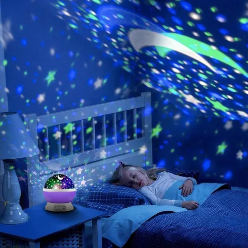 Miniatura 2 de Lámpara de iluminación nocturna [4 cuentas LED, 3 modelos, cable USB de 4.9 pies), romántica rotación proyector Cosmos Estrella Cielo Luna, rotación