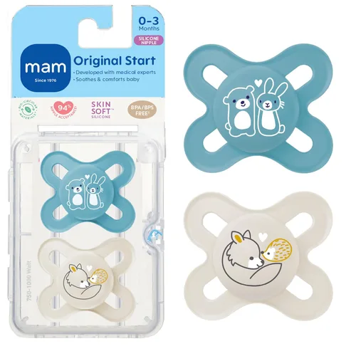 Miniatura 8 de MAM Original Start - Chupetes mate para bebé, Binky para 0-3 meses, pezón de silicona sin BPA, fácil de limpiar, lo mejor para bebés recién nacidos