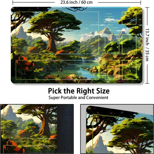 Miniatura 4 de Tapete de juego para MTG, con bolsas de almacenamiento gratis, tapete de juego de 24 x 14 pulgadas, TCG y tapete de juego de mesa para tarjetas