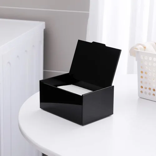 Miniatura 5 de rejomiik Soporte de hojas para secadora de acrílico, dispensador de hojas con tapa, para lavandería, suavizante, organización de almacenamiento