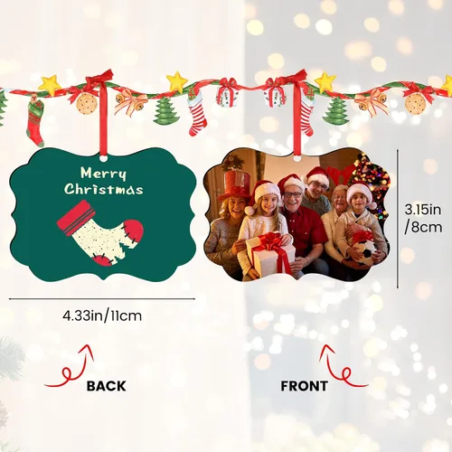 Miniatura 2 de Adornos de Navidad personalizados para la familia 2025, adornos de foto personalizados para decoraciones de árbol de Navidad, para baby shower