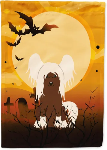 Miniatura 198 de Caroline's Treasures BB4307GF - Bandera de Halloween Airedale para jardín, bandera decorativa para patio exterior, obras de arte de patio, macizos