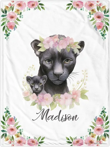Miniatura 17 de Manta de bebé personalizada con llama, manta de bebé para niña pequeña, manta de bebé floral con nombre que recibe manta de bebé, manta de felpa