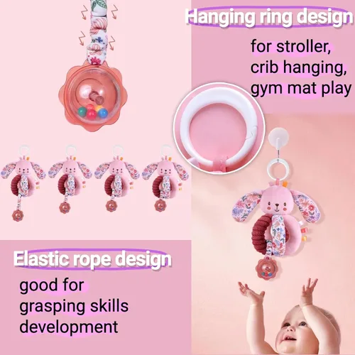 Miniatura 6 de Cochecito de bebé colgante de asiento de coche juguetes para bebés de 0 a 6 meses niña 0-2-3-4-5-7-8-9-10 6-12-18 meses de edad, regalos para recién