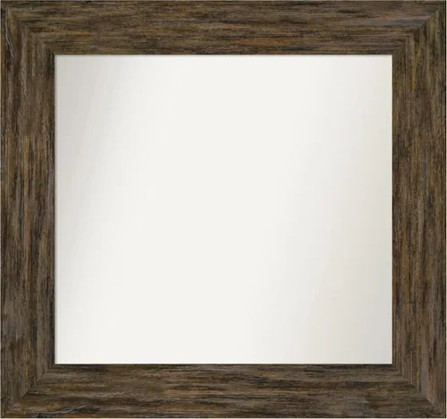 Miniatura 19 de Amanti Art Espejo personalizado, espejo de baño marrón Fencepost, espejo de pared o espejo de tocador de baño sobre el fregadero (27 x 27 pulgadas)