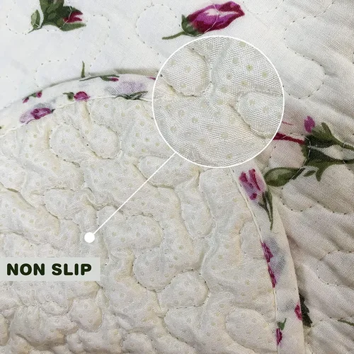 Miniatura 4 de USTIDE Alfombra rústica con diseño de rosas y flores, decoración del hogar, de algodón, con patrón de rosas rosadas, alfombra de baño lavable