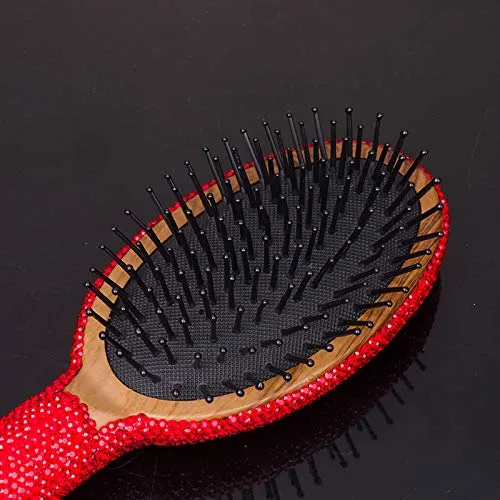 Miniatura 5 de Bling - Cepillo suave y desenredante para mujeres, niñas, masaje de cabello húmedo y seco (rojo01)