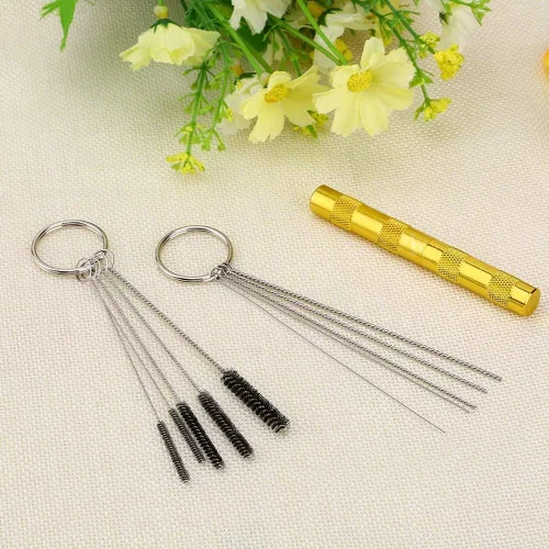 Miniatura 2 de Kit de herramientas de reparación de boquilla de pistola de pulverización de aerógrafo, 11 uds., juego de cepillos de aguja de acero inoxidable