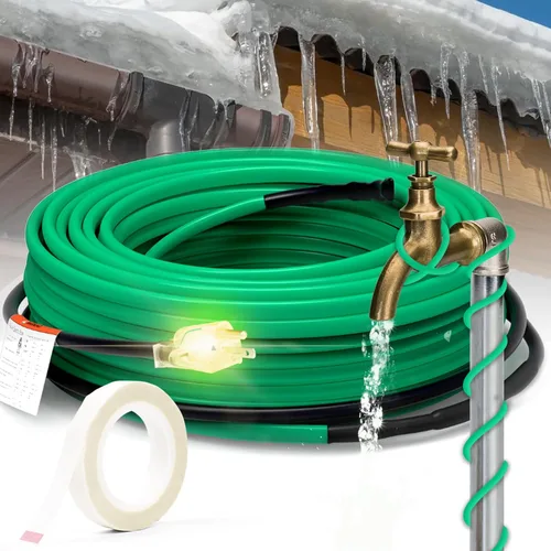 Miniatura 11 de HEATIT Cable calefactor de tubo autorregulador de 30 pies para protección contra congelación de tuberías, cable térmico para tuberías de agua, cinta