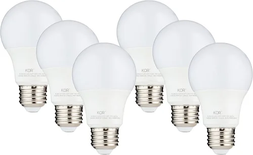 Miniatura 10 de KOR Bombillas LED equivalentes a 100 W, 15 W, 1500 lúmenes, luz blanca diurna 5000 K, no regulable, base estándar A19 E26, vida útil de 10000 horas
