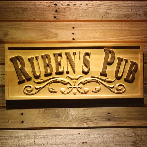 Miniatura 57 de ADVPRO wpa0053 - Letrero personalizado con nombre grabado en 3D de madera para el hogar, bar, cerveza, decoración del hogar, placas de casa de lago