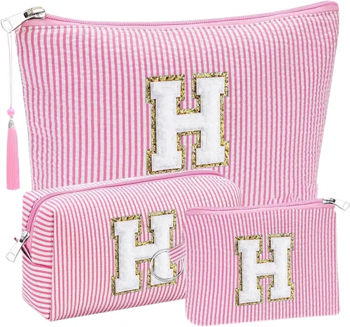 Miniatura 18 de Regalos Iniciales Bolsitas de Cosméticos de Viaje Juegos para Cartera, 3pcs Bolsitas Stoney Clover Dupes Bolsa de Maquillaje, Juego de Bolsas