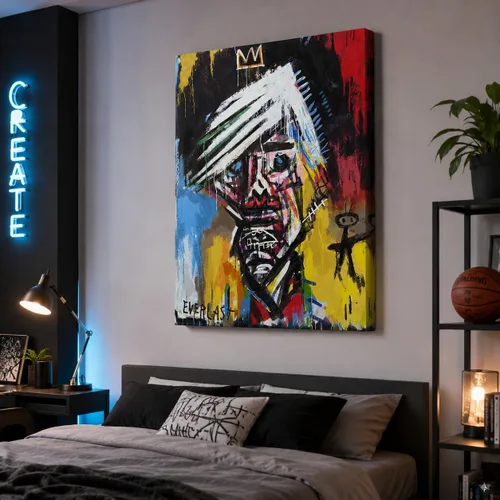 Miniatura 47 de ANRUOXI Arte de Pared de Graffiti, Impresión de Lienzo de Astronauta Espacial de Graffiti para Decoración de Pared, Impresiones de Arte Modernas