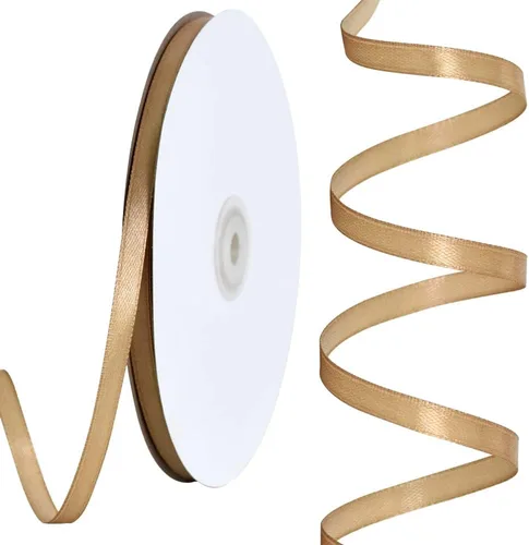 TONIFUL - Cinta de satén dorada de 1/4 pulgada x 100 yardas, cinta de satén delgada de color sólido para envolver regalos, manualidades, hacer lazos