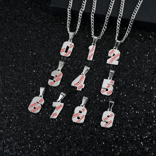 Miniatura 3 de HattiDoris Collar de número de béisbol para niño del 00 al 99 para atletas, collar de número de jersey de acero inoxidable, cadena chapada en oro