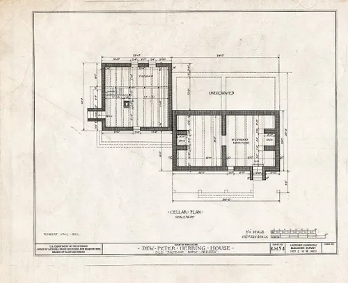 Historic Pictoric : Blueprint HABS NJ,2-TAPO,1- (Hoja 1 de 9) - Dewerk Peter Herring House, 166 Pearl River Road, Old Tappan, Bergen County, NJ 30 x