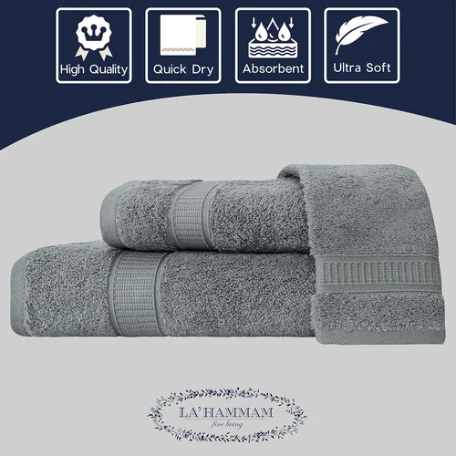 Miniatura 4 de Toallas personalizadas, calidad de hotel y spa, súper suaves, altamente absorbentes, juegos de baño, 100% algodón, toallas monogramadas, juego