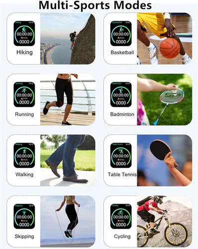 Miniatura 5 de Tuanzi X8S Reloj inteligente 2 en 1 con audífonos, TWS, Bluetooth, monitor de salud, reloj deportivo, rastreador de actividad (X8S-negro)