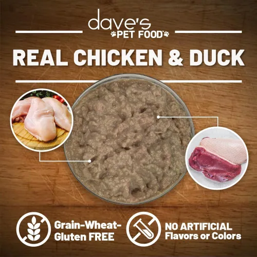 Miniatura 4 de Dave's Pet Food Grain Free Wet Cat Food (Chicken & Duck Saucey Pate), Naturally Healthy Canned, Added Vitamins & Minerals, Wheat Free, 5.5 oz