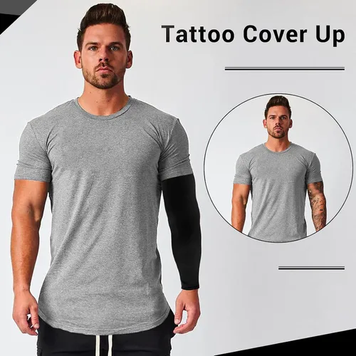 Miniatura 3 de 2 pares de mangas de compresión con protección UV para hombres, mujeres y jóvenes, cubierta de tatuaje, UPF 50