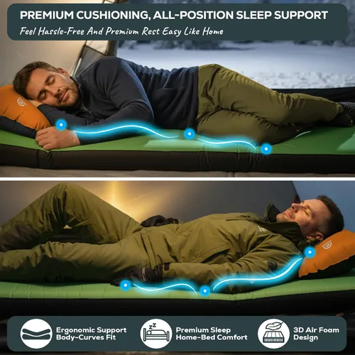 Miniatura 10 de Gear Doctors Artemis 8.3 R-Value - Colchoneta de dormir autoinflable para campamento, colchón de aire, para 4 estaciones, espuma de aire 3D de 4