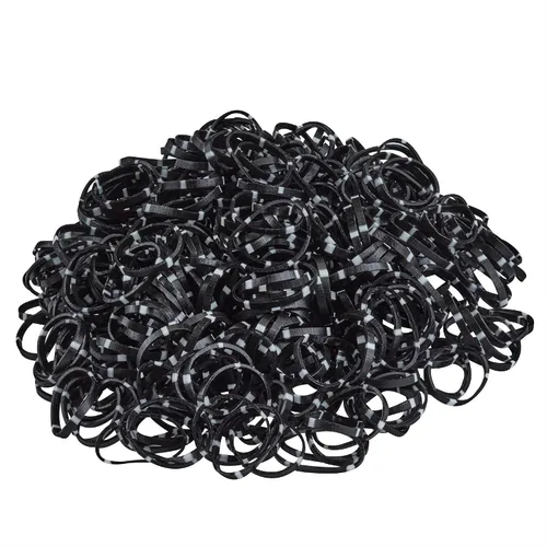 Miniatura 2 de Scunci Mini bandas elásticas para el cabello sin daños, bandas elásticas para el cabello suave, 500 unidades (negro/blanco)