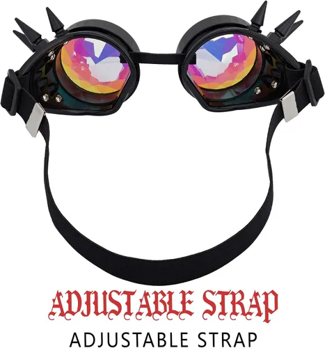 Miniatura 3 de Anteojos para fiesta con lentes de cristal diseño de caleidoscopioarco iris. Entrega en 3-5 días.