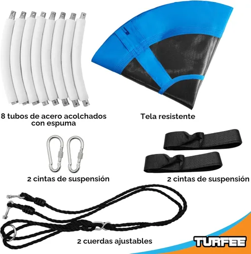 Miniatura 6 de TURFEE - Juego de columpio de árbol de platillo de 102 cm - Capacidad de peso de 45 kg, Oxford 900D impermeable, con correas para colgar, columpios