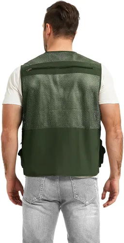 Miniatura 8 de Chaleco Flygo para hombre, para pesca, trabajo, safari, viaje de reportajes o para actividades al aire libre en verano, con bolsillos