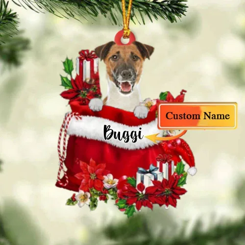 Miniatura 161 de Perro Akita Inu personalizado en bolsa de regalo, adorno de Navidad, nombre personalizado, regalo para amantes de los perros, familia, Navidad