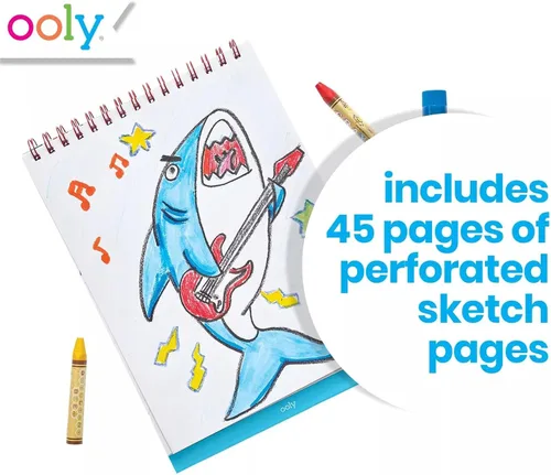 Miniatura 3 de OOLY Cuaderno de bocetos de pie para dibujar y mostrar, 45 páginas perforadas grandes de 10.5 x 8 pulgadas, 120 GSM/32 libras, perfecto