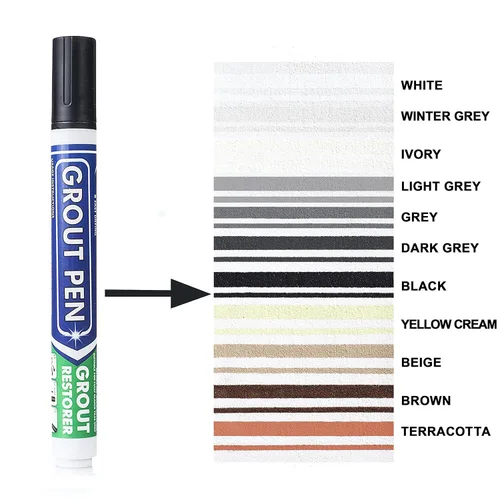Miniatura 2 de Rotulador de pintura para azulejos: negro, paquete de 1 y 2 unidades con puntas adicionales (estrecha, 0.197 in), colorante y sellador impermeable