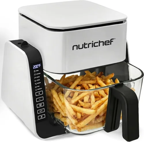 Miniatura 8 de NutriChef Freidora de aire y parrilla de 4 cuartos de galón 7-1 modos de cocción preestablecidos Tazón transparente para obtener los mejores