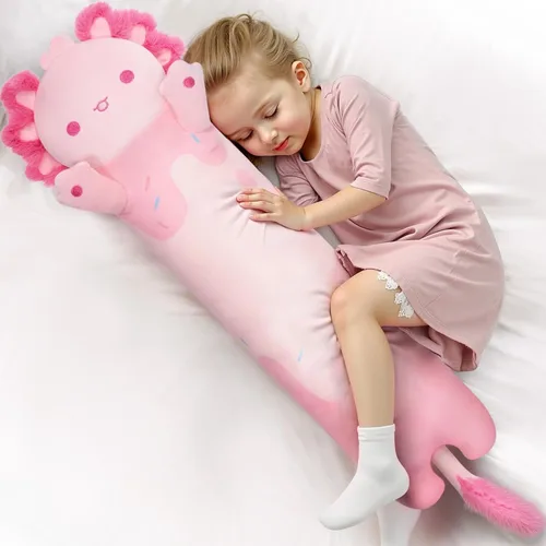 Miniatura 22 de Mewaii Peluche de gato largo, 5 tamaños, 120% relleno extra, almohada gigante para el cuerpo de los niños, lindo peluche Kawaii de ojos grandes