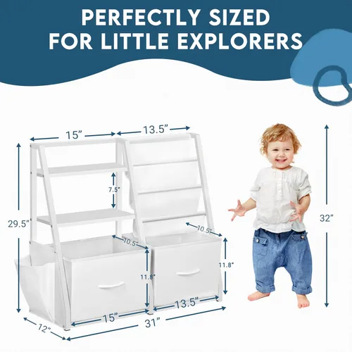 Miniatura 2 de LOFTEY Estantería infantil y almacenamiento de juguetes, estante para libros para habitación de niños, estantería Montessori para niños pequeños