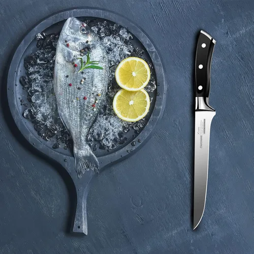 Miniatura 4 de OAKSWARE Cuchillo deshuesador de 5.5 pulgadas, acero inoxidable alemán, cuchillo de filete, cuchillo de cocina, cuchillo de carne multiusos